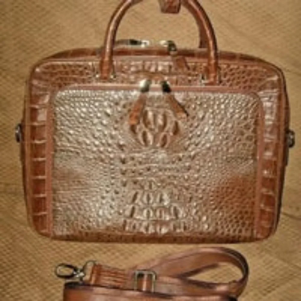 ❤️NEW Handmade Genuine CROCODILE Leather Laptop Briefcase Business Vietnam $750
